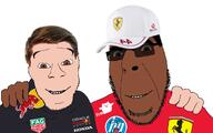 2soyjaks black_skin f1 formula_one friendship glasses hair hand happy honda hp lewis_hamilton looking_at_you max_verstappen meta:op_is_a_foid no_more_brother_wars puma red_bull smile soyjak stubble subvariant:impish_horse sunglasses tag_heuer variant:bernd variant:cobson variant:feraljak // 1920x1196 // 657.3KB
