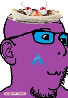banana_split_ice_cream closed_mouth developer glasses magenta_skin mud_(user) quote_(user) remastered sarch_linux stubble tinted_glasses variant:blabberson // 194x275 // 25.2KB