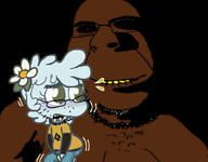 bbc biting_lip black_background black_sclera black_skin blue_skin chest_hair clothes dark flower glasses green_eyes hair implied_rape jeans klurfs open_mouth plant queen_of_spades rape red_eyes shmorky soyjak spade stubble subvariant:hornyson tranny tshirt variant:cobson variant:unknown yellow_teeth // 902x704 // 225.6KB