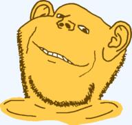 ear emoticon glasses grin melting series:soymoji smile soyjak stubble variant:impish_soyak_ears yellow yellow_skin // 669x631 // 78.1KB