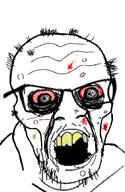 blood_on_face bloodshot_eyes cracked_teeth drug_addicted emaciated glasses hair homeless schizo stubble variant:feraljak yellow_teeth // 467x719 // 179.7KB