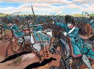 angry chud classical_art_parody closed_mouth flag frog glasses holding_flag holding_object holding_sword horse horseback_riding moustache pepe soyjak sword variant:chudjak // 1500x1110 // 1.7MB