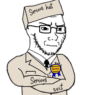 award closed_mouth clothes eyebrows glasses hat necktie serious_hat serious_suit soyjak stubble subvariant:soyak_(irritated) suit transparent_background variant:soyak // 1179x1297 // 614.9KB