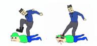 bandu blood bloodshot_eyes broken_teeth crying curb_stomp dave_and_bambi death gore lockjaw_(the_return_to_freddy's) rosy_cheeks the_return_to_freddy's variant:chudjak white_background // 1069x513 // 121.4KB