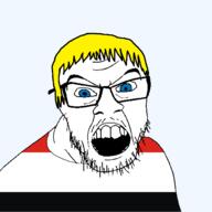 blue_eyes clothes country flag flag:kuyavian–pomeranian glasses hair kuyavian–pomeranian mustache open_mouth poland soyjak stubble teeth transparent transparent_background variant:feraljak voivodeship yellow_hair // 1500x1500 // 44.5KB