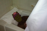bathroom bathtub cat_ear closed_mouth clothes evil hat jeffrey_epstein jimbo_(namefag) meta:namefags nigger niko_(oneshot) ominous pedophile trend:slopjak tub variant:alicia yellow_eyes // 1266x843 // 1.2MB