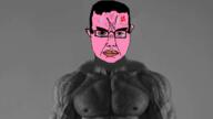 anger_mark angry crying ear gigachad glasses hair nas:gigachad pink red_eyes soyjak subvariant:chudjak_front sweating variant:chudjak vein yellow_teeth // 1280x720 // 297.0KB