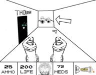 antenna arm black_skin clothes doctor ear glasses glowing glowing_eyes glowing_glasses green_eyes grey_hair hair hand holding_object inverted meds multiple_soyjaks open_mouth pov reddit soyjak stubble subvariant:dr_soystein sweating text thougher thrembo thrembometer variant:markiplier_soyjak variant:soyak video_game yellow_teeth // 1892x1464 // 278.8KB