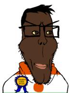 africa award big_lips black_skin brown_eyes closed_mouth dark_skin euromutt flag flag:niger glasses niger pun soyjak stubble subvariant:euroaryan subvariant:euromutt variant:markiplier_soyjak yellow_sclera // 490x637 // 39.2KB