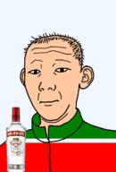 1864 alcohol bottle closed_mouth clothes ear flag flag:tatarstan hair neutral russia smirnoff soyjak tatarstan text track_suit transparent transparent_background variant:kuzjak vodka white_skin // 810x1192 // 117.6KB