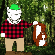 2soyjaks animal animal_abuse animated arm boot clothes crying ear forest froge full_body glasses hand hat holding_object irl_background leg oe_cake open_mouth plaid soyjak subvariant:feralsquirrel tail trend:squirreljakking variant:feraljak variant:impish_soyak_ears // 600x569 // 1.9MB