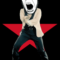 anarchism angry animated country dance flag full_body gangnam_style glasses irl open_mouth soyjak star stubble variant:cobson zapastias // 300x460 // 501.5KB