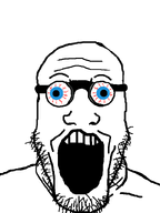bald crazy_eyed eye eyeball eyeball_glasses eyes mouth_open stubble variant:markiplier_soyjak // 600x800 // 19.6KB