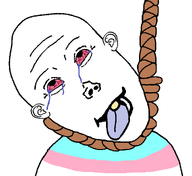 ack ack! bloodshot_eyes blue_tongue crying dead flag:transgender_pride_flag hanging noose one_tooth tongue_out tranny transgender_flag variant:vlodson // 1011x929 // 17.5KB