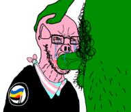 animal antifa bandana blood bloodshot_eyes blowjob country crying ear flag glasses meta:pornographic_content nsfw oink orc penis pig pink_skin russo_ukrainian_war soyjak stubble subvariant:blowjak tranny ukraine variant:soyak // 1333x1142 // 119.1KB