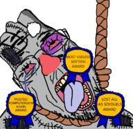 ack award bloodshot_eyes crying glasses grey_skin hanging kirill_samsonov_wabag komputergem open_mouth rope russia soldering_iron_in_urethra soyjak stubble suicide tear variant:bernd vatnik // 768x743 // 94.2KB