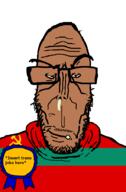 award booger brown_skin communism country crying european flag flag:transnistria glasses hair hammer_and_sickle joke mucus mutt pun red_eyes soyjak stubble subvariant:euromutt sweater tranny transnistria variant:markiplier_soyjak // 591x900 // 29.0KB