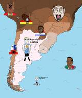 angry argentina blue_eyes bolivia brazil brown_skin buff chile country fangs flag flag:argentina flag:bolivia flag:chile flag:italy flag:paraguay flag:peru full_body glasses hair hanging moneky monkey multiple_soyjaks open_mouth paraguay peru rope soyjak stubble subvariant:chudjak_front subvariant:patrick subvariant:unbotheredchud suicide tongue variant:bernd variant:chudjak variant:cobson variant:feraljak variant:hydejak vein yellow_hair yellow_teeth // 1006x1205 // 242.2KB