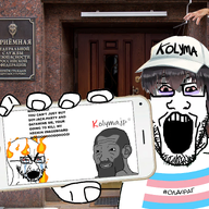 2soyjaks arm blemish bloodshot_eyes cap clothes crying cyrillic_text flag gigachad glasses hair hand happy_merchant hat holding_object holding_phone iphone judaism kolyma mind_controlling nas:gigachad nas:happy_jewish nas:merchant nas:wojak open_mouth phone russia soyjak stubble subnas:gigachad_wojak subvariant:phoneplier subvariant:phoneplier_horizontal tired tranny variant:cryboy_soyjak variant:markiplier_soyjak // 2504x2153 // 4.7MB