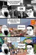big_tech elon_musk equilibrium happening history meme nothing_ever_happens peace_sign poverty speech_bubble text the_great_depression variant:chudjak variant:markiplier_soyjak variant:markiplier_soyjak2 vietnam // 2000x3056 // 5.3MB