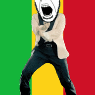 angry animated country dance flag full_body gangnam_style glasses irl mali open_mouth soyjak stubble variant:cobson // 300x460 // 503.8KB