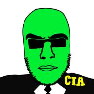 angry central_intelligence_agency closed_mouth clothes glasses green_skin necktie pun soyjak stubble variant:coajak // 1000x1000 // 82.7KB
