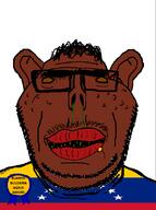 acne amerimutt artist:bulgarian award badge black_skin clothes countrywar fat flag:venezuela front_facing glasses hair lips looking_at_you mucus mustache mutt nigger no_pupils open_mouth pedophile ribbon smile stubble subvariant:impish_amerimutt subvariant:impish_front text unibrow variant:impish_soyak_ears venezuela venezuelan_(user) wart yellow_teeth // 594x797 // 67.1KB
