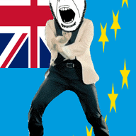 angry animated country cross dance flag full_body gangnam_style glasses irl open_mouth soyjak star stubble tuvalu variant:cobson // 300x460 // 498.0KB