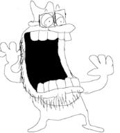 full_body glasses open_mouth pizza_tower soyjak stubble variant:unknown video_game // 809x900 // 109.8KB