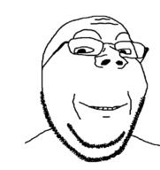 glasses merge smile soyjak stubble subvariant:wholesome_soyjak variant:gapejak // 686x726 // 18.6KB