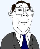 brown_hair clothes ear glasses hair necktie smile suit teeth variant:protestantjak white_skin // 1471x1803 // 330.1KB