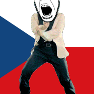 animated country czechia dance flag full_body gangnam_style glasses irl open_mouth push_pin soyjak sticky stubble variant:cobson // 300x460 // 271.9KB