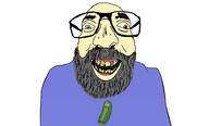 acne beard clothes cracked_teeth glasses grey_beard grey_hair open_mouth pickle_rick rick_and_morty soyjak tv_(4chan) variant:israeli_soyjak white_skin yellow_teeth // 1416x854 // 188.3KB