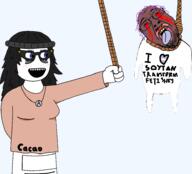 bloodshot_eyes crying open_mouth rope soyjak suicide tongue transformation transheart variant:bernd variant:soytan // 947x857 // 163.6KB