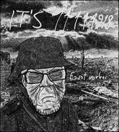 1918 black_and_white closed_eyes closed_mouth germany glasses helmet history irl_background its_over kaiserreich memorial november photo soldier text uniform variant:feraljak war ww1 wwi // 1724x1906 // 2.3MB