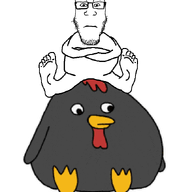animal animated chicken crossed_arms flube full_body looking_at_you sitting subvariant:neutralplier variant:markiplier_soyjak // 666x774 // 218.6KB