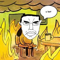 chair fire meme meta:leaky meta:tagme subvariant:pol_face table this_is_fine variant:chudjak // 800x798 // 686.2KB