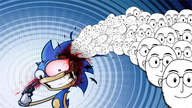 army blood blue_background crazy fun gun head hotdiggedydemon multiple rings smile sonic_the_hedgehog suicide variant:weirdpenis // 1280x720 // 1.1MB