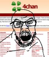 4chan angry animated glasses moving open_mouth rage screenshot soyjak stubble variant:feraljak // 224x256 // 624.6KB