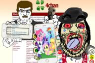 4chan anarcho-capitalism barneyfag bloodshot_eyes communism deviantart fedora gun hammer_and_sickle holding_gun holding_phone holding_pistol imageboard lee_goldson libertarian lipstick mags map_(pedophile) mlpol my_little_pony nazbol nazism neckbeard open_mouth pedophile pistol pol_(4chan) soyjak star_of_david stubble subvariant:muscular_chud tranny transgender_flag variant:bernd variant:chudjak yellow_skin zoophilia // 657x437 // 376.5KB
