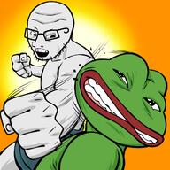 amphibian art boxing clenched_teeth comic drawfag fight frog nas:pepe open_mouth pepe pepe_the_frog variant:soyak // 1080x1080 // 882.4KB