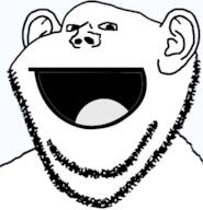 awesome_face ear happy meme open_mouth soyjak stubble tongue variant:impish_soyak_ears // 574x596 // 79.7KB