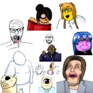 arm blood bloodshot brown_skin choking closed_mouth clothes crying cyclops drawfag drawing ear fat female femjanny flag:india glasses gore hair hand indian janny lips maya_(ongezellig) meta:namefags meta:pornographic_content mist_(user) multiple_soyjaks nancy_pelosi neopenis nsfw obese ongezellig open_mouth overalls pink_skin pliers request root rot_(user) shrug smile stubble subvariant:henry subvariant:massjak subvariant:neutralplier suit tooth variant:casnatus variant:cirrus variant:gapejak variant:impish_soyak_ears variant:markiplier_soyjak variant:nojak variant:shotjak variant:tony_soprano_soyjak variant:weirdpenis white_skin wine yellow_glasses yellow_skin // 3000x3000 // 4.5MB