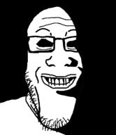 biting_lip evil glasses ominous rape shadow soyjak stubble template variant:markiplier_soyjak // 1035x1200 // 31.1KB