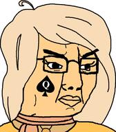 angry bbc clothes coco_(ongezellig) female glasses hair ongezellig queen_of_spades scarf soyjak tattoo variant:chudjak // 700x800 // 37.2KB