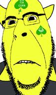 ace_of_spades autism bambi_(moldygh) biting_lip closed_mouth dave_and_bambi glasses grey_skin juaco_(user) soybooru soyjak star stubble subvariant:hornyson variant:cobson yellow_skin // 415x707 // 12.8KB