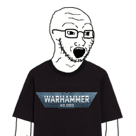 animated arm clothes glasses soyjak stubble text tshirt variant:soyak warhammer // 800x800 // 242.4KB