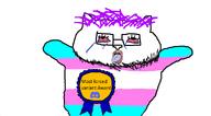 ack animal anti_catjak award bloodshot_eyes cat cat_ear crying discord ear forced glasses meta:not_oc open_mouth purple_hair soyjak stubble text tranny variant:catjak // 960x532 // 52.0KB