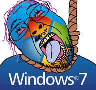 bloodshot_eyes crying dead flag glasses hair hanging mustache open_mouth purple_hair rope soyjak stubble suicide text tongue tranny variant:bernd windows windows_7 yellow_teeth // 768x719 // 199.5KB