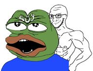 amphibian artist:romanian_schizo frog grin nas:pepe open_mouth pepe_the_frog sex smug soy soyjak tattoo variant:cobson variant:soyak // 1873x1438 // 440.9KB